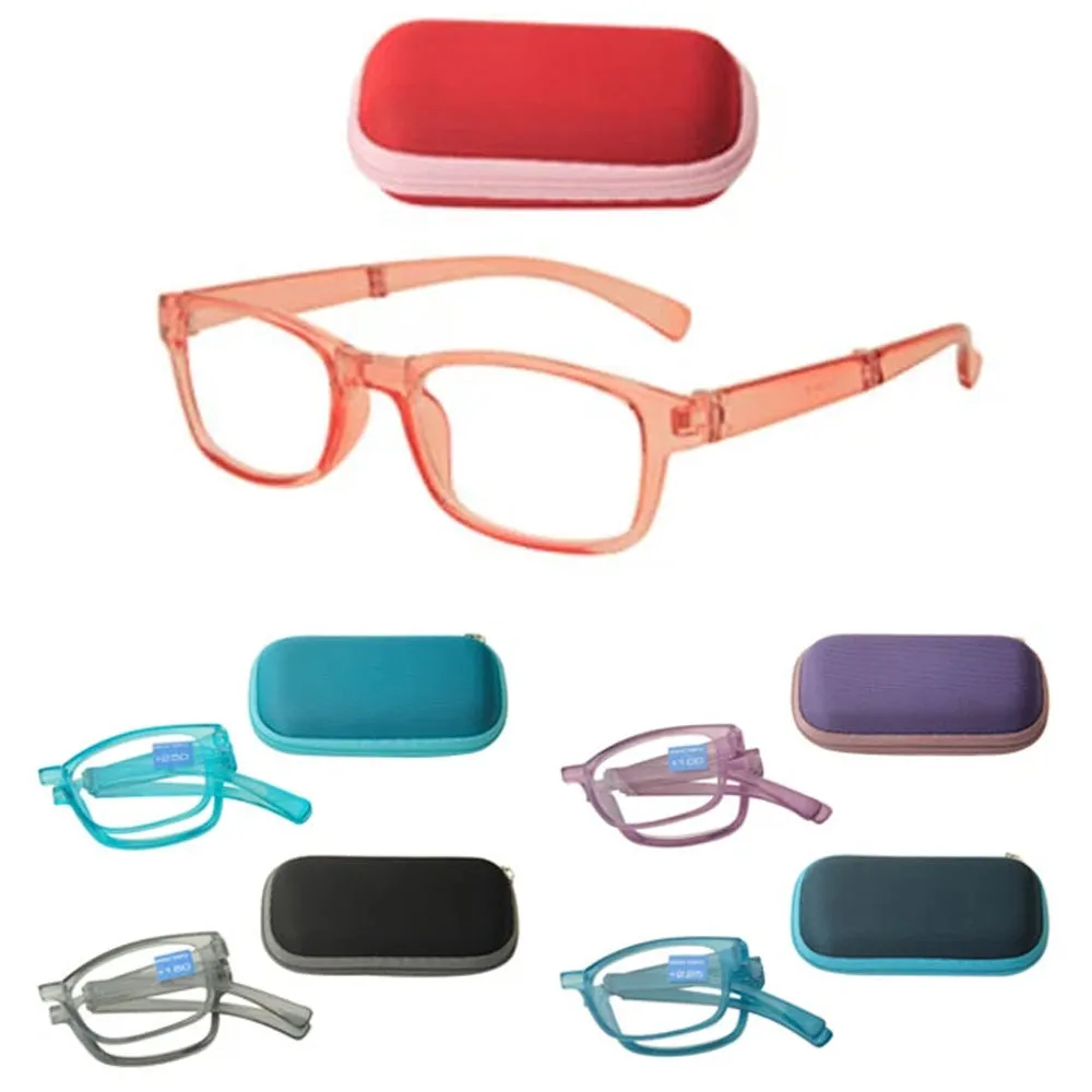 1 Pair Foldable Reading Glasses Case Holder Readers Folding Eyeglass Pouch  3.00