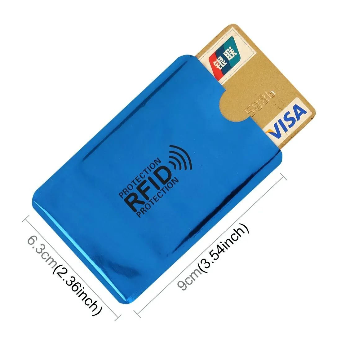 100-piece Rfid Blocking Card Holder - 9x6.3cm Aluminum Foil