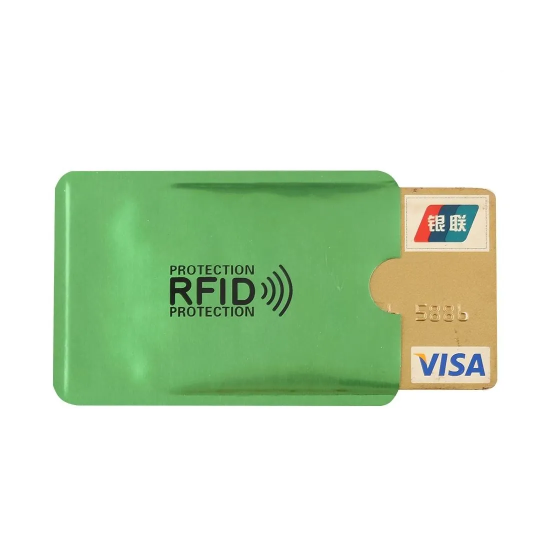 100-piece Rfid Blocking Card Holder - 9x6.3cm Aluminum Foil