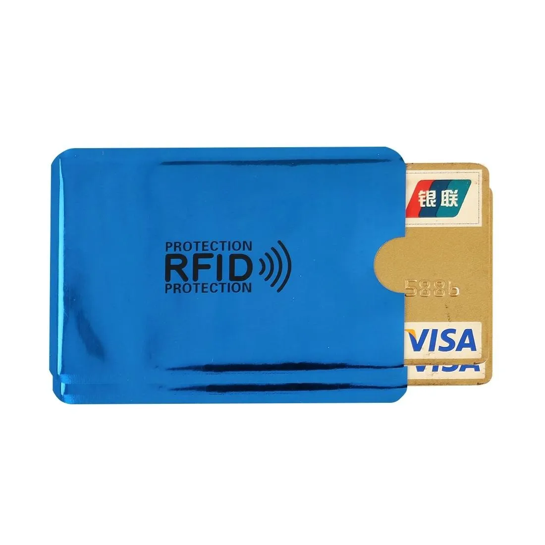 100-piece Rfid Blocking Card Holder - 9x6.3cm Aluminum Foil