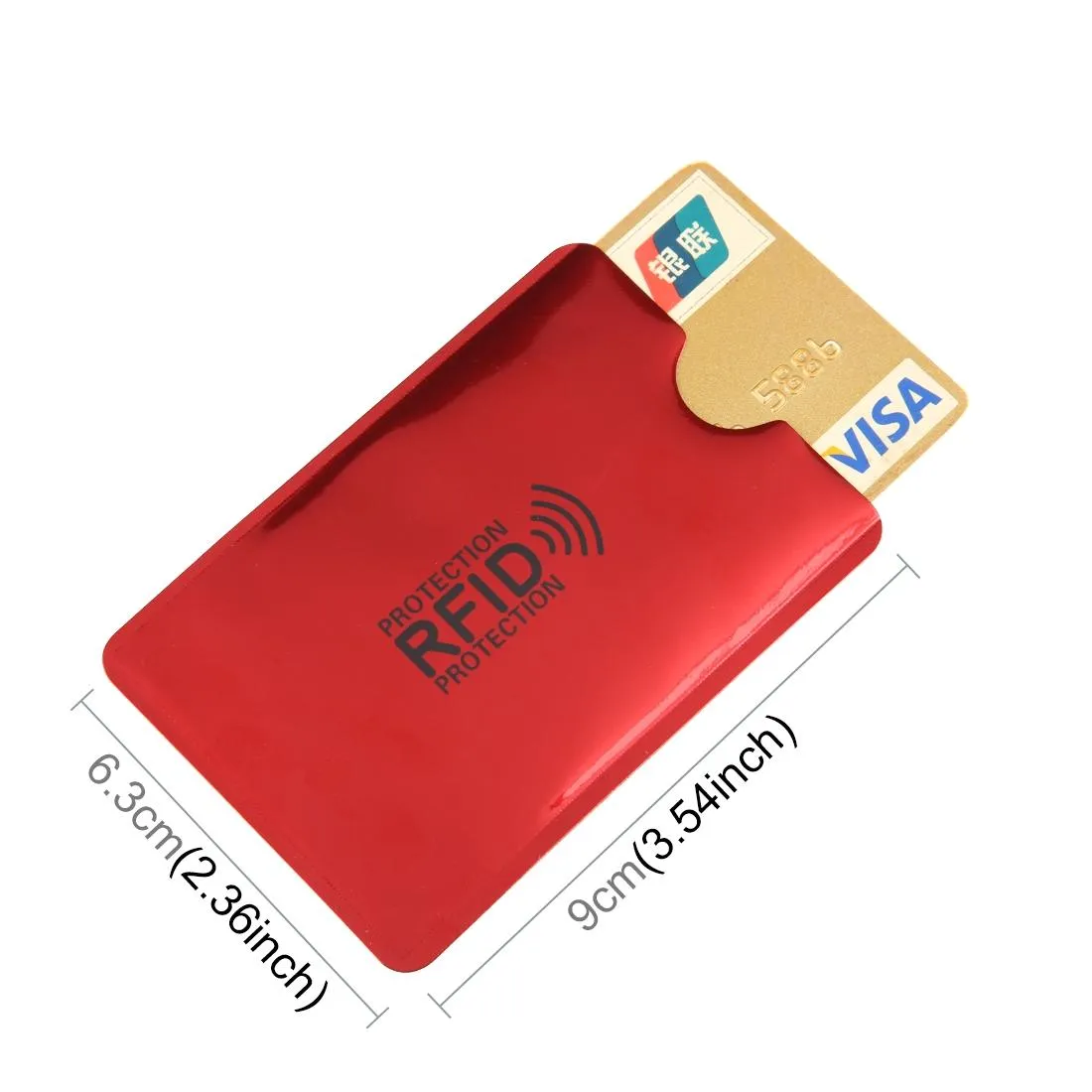 100-piece Rfid Blocking Card Holder - 9x6.3cm Aluminum Foil