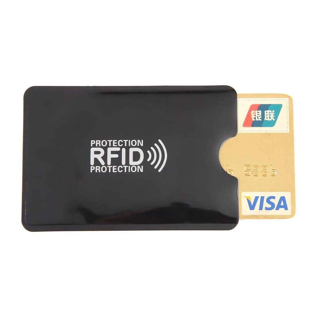 100-piece Rfid Blocking Card Holder - 9x6.3cm Aluminum Foil