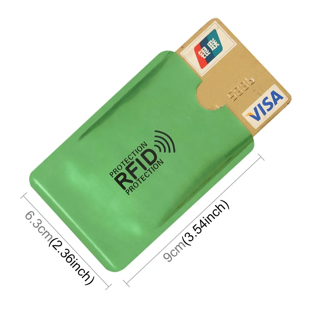 100-piece Rfid Blocking Card Holder - 9x6.3cm Aluminum Foil