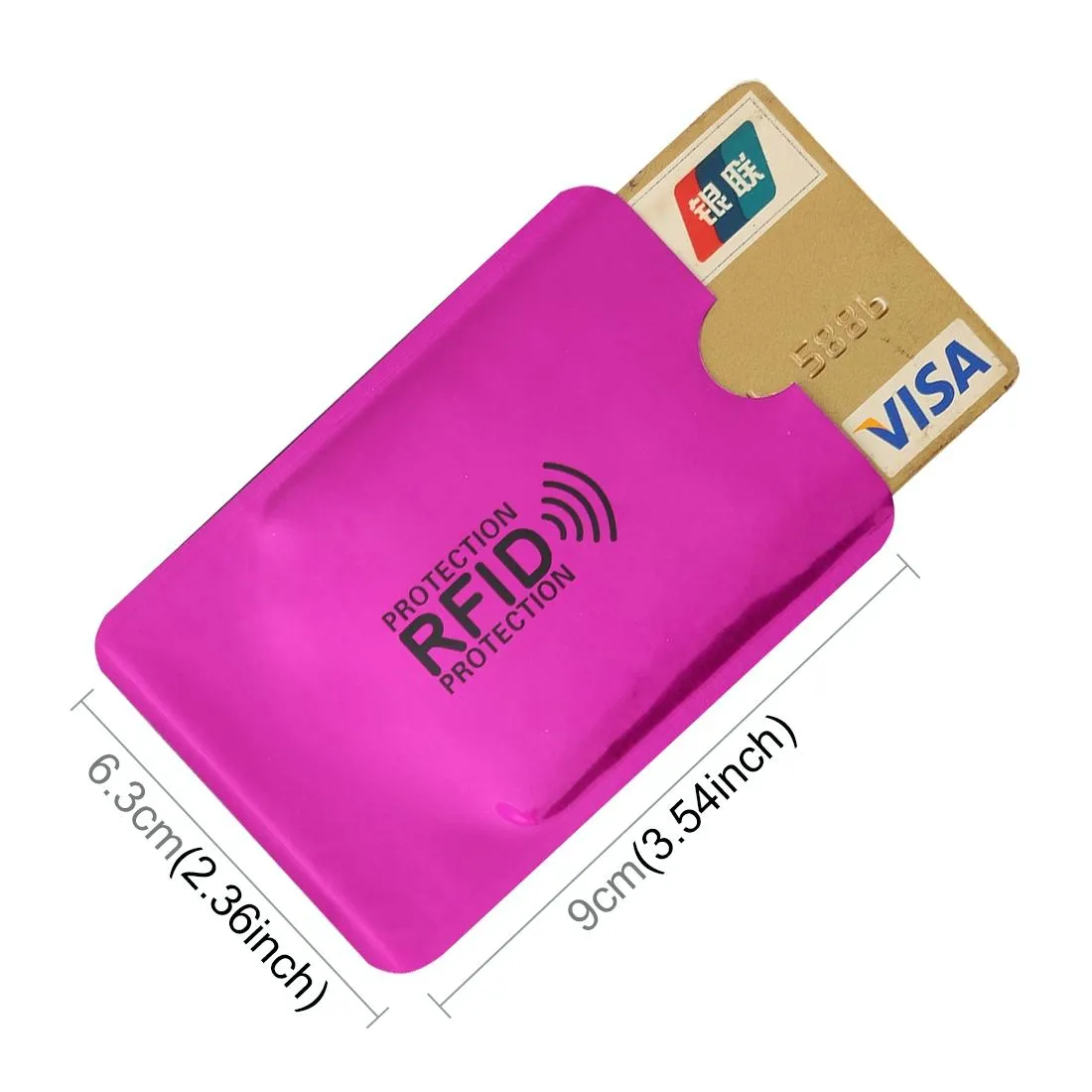 100-piece Rfid Blocking Card Holder - 9x6.3cm Aluminum Foil