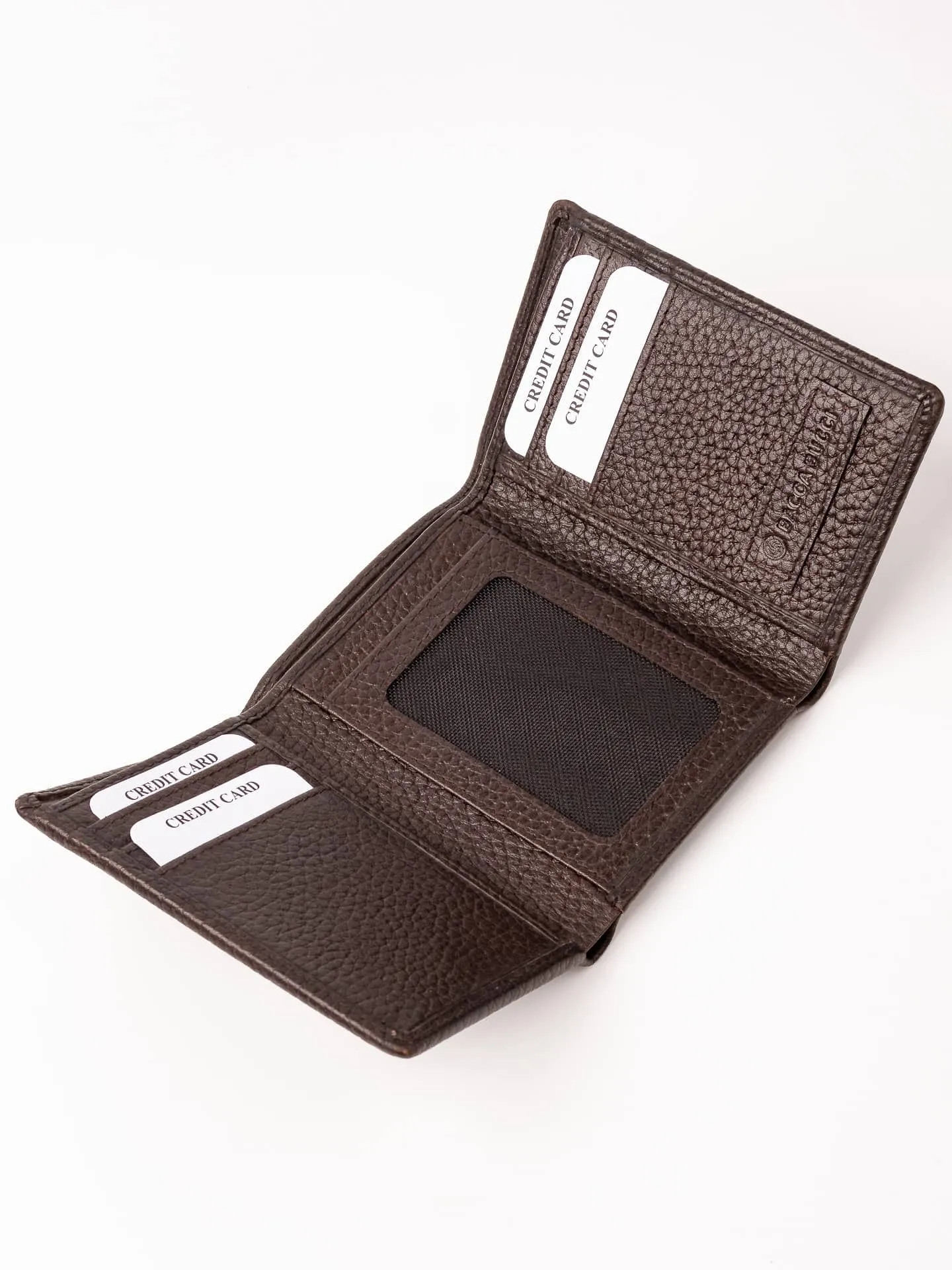 Bacca Bucci Trifold Leather Wallet with AirTag Holder (Only Wallet)