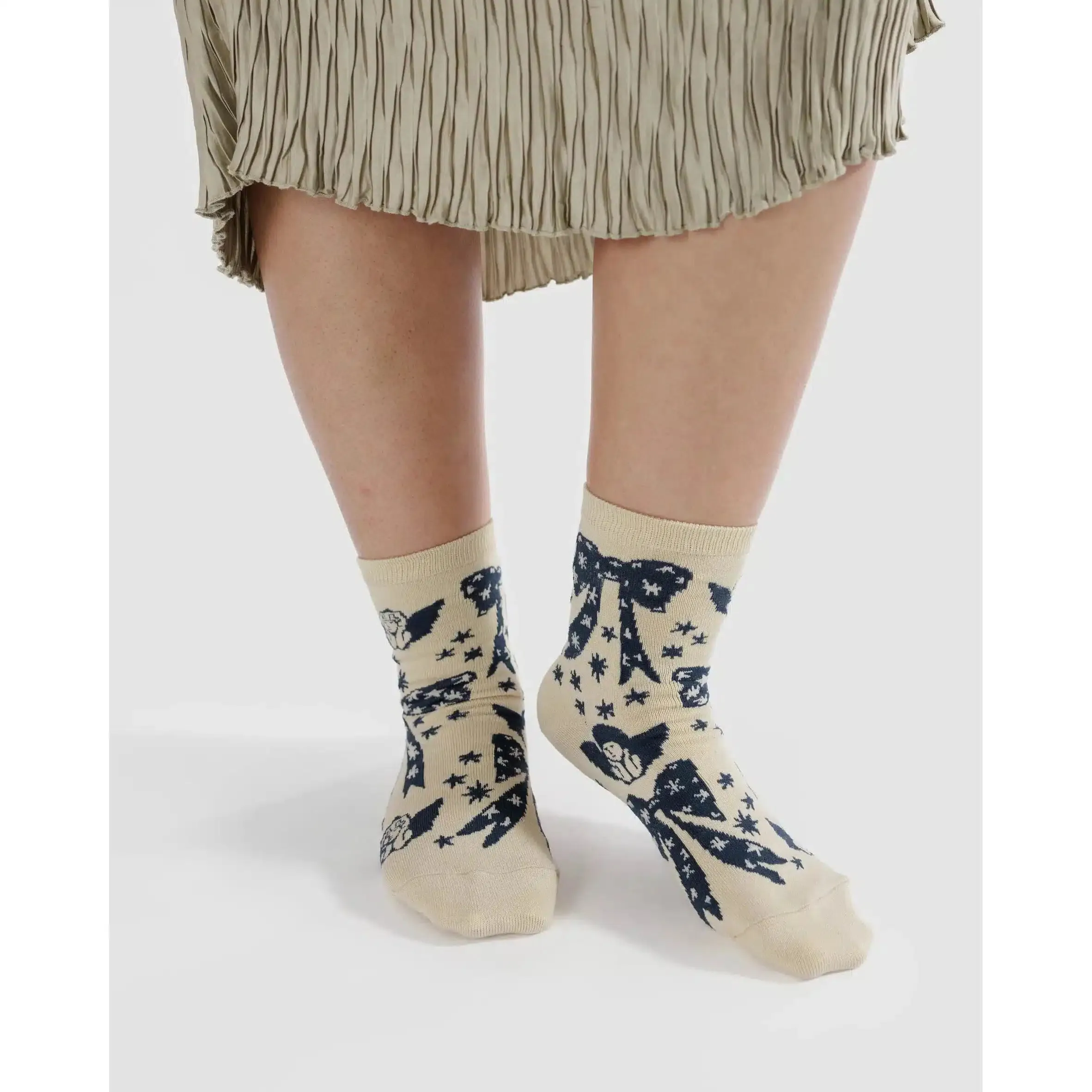 Baggu - Adult crew socks - Cherub Bows
