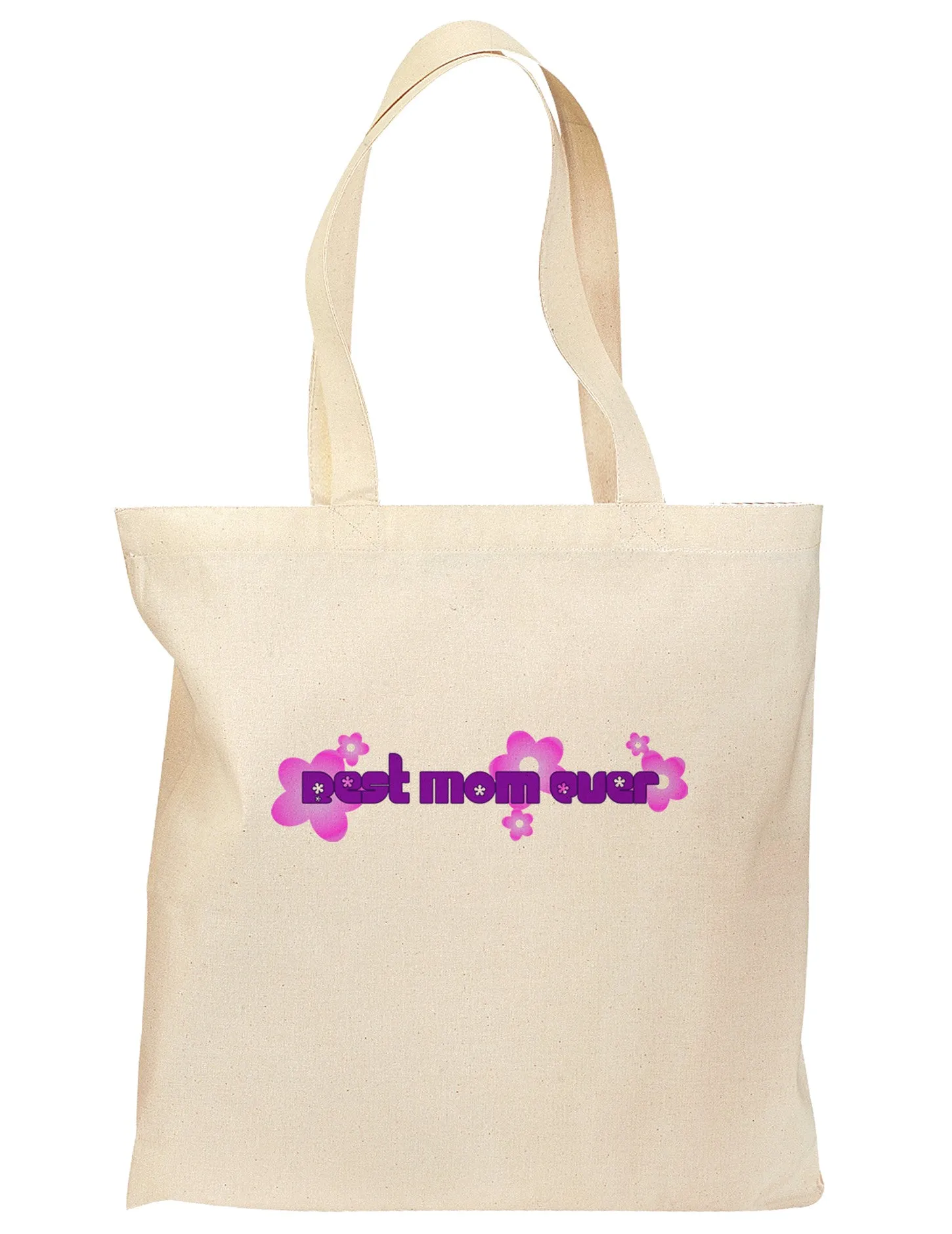 Best Mom Ever Flower Text Grocery Tote Bag