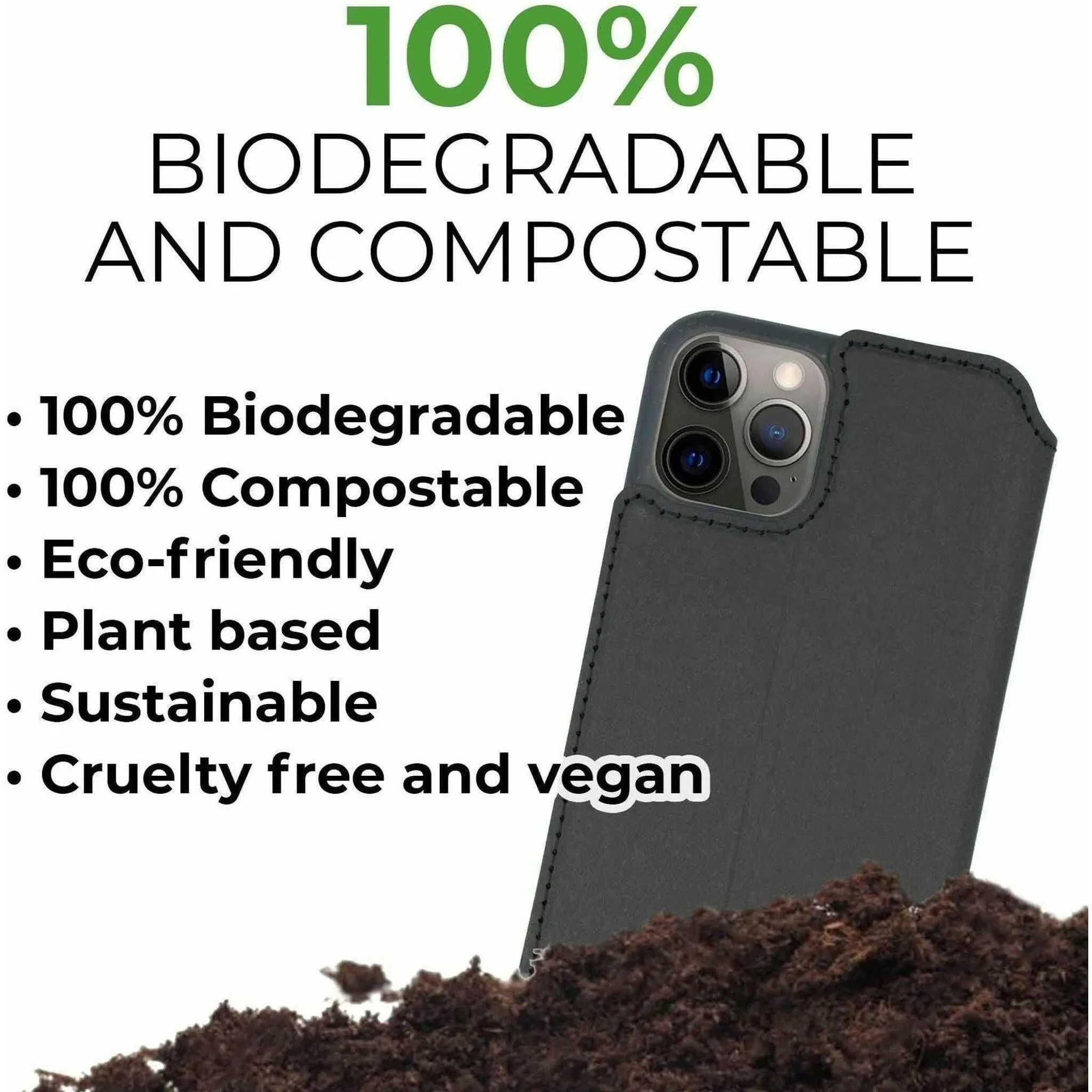 Biodegradable Flip Phone Case - Black