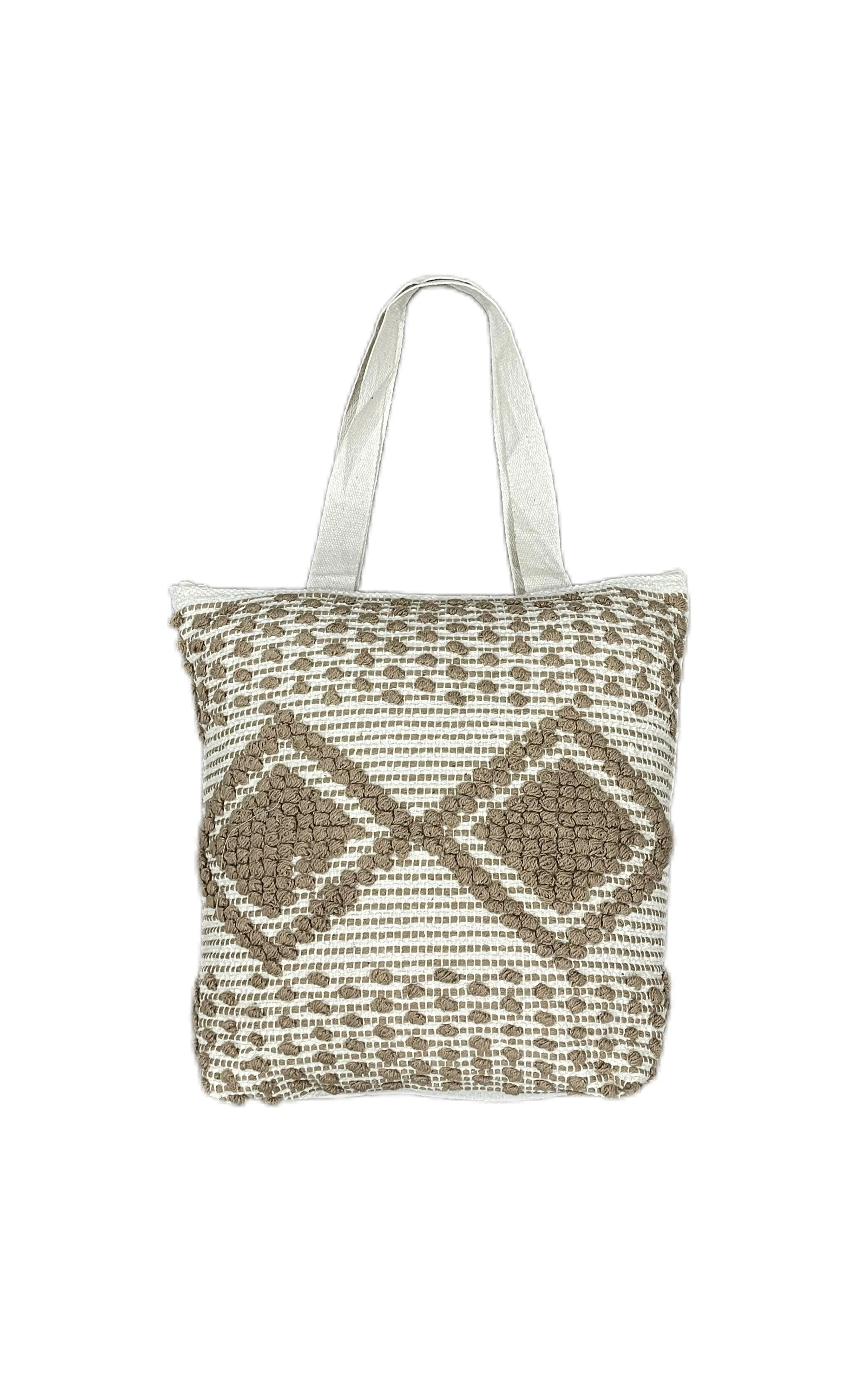 Boho Marisol Cotton Handmade Tufted Beach Tote Bag