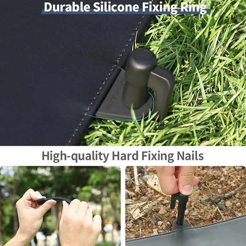 Double-sided Folding Drone Apron with Ground Spikes