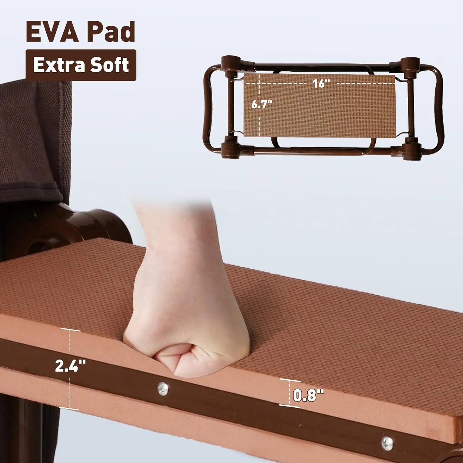 Ergonomic Garden Kneeler and Seat Bench, Heavy Duty Lightweight Garden Stool with 2 Tool Pouches