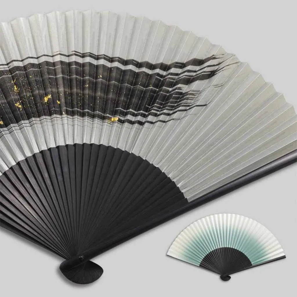 FOLDING FAN SUMIMI BRUSH EYES (SILVER) HAKEMEGIN (UNISEX), Hand Fan, Kanazawa Gold Leaf