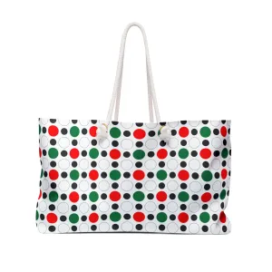 Green White Red Circle PatternWeekender Bag