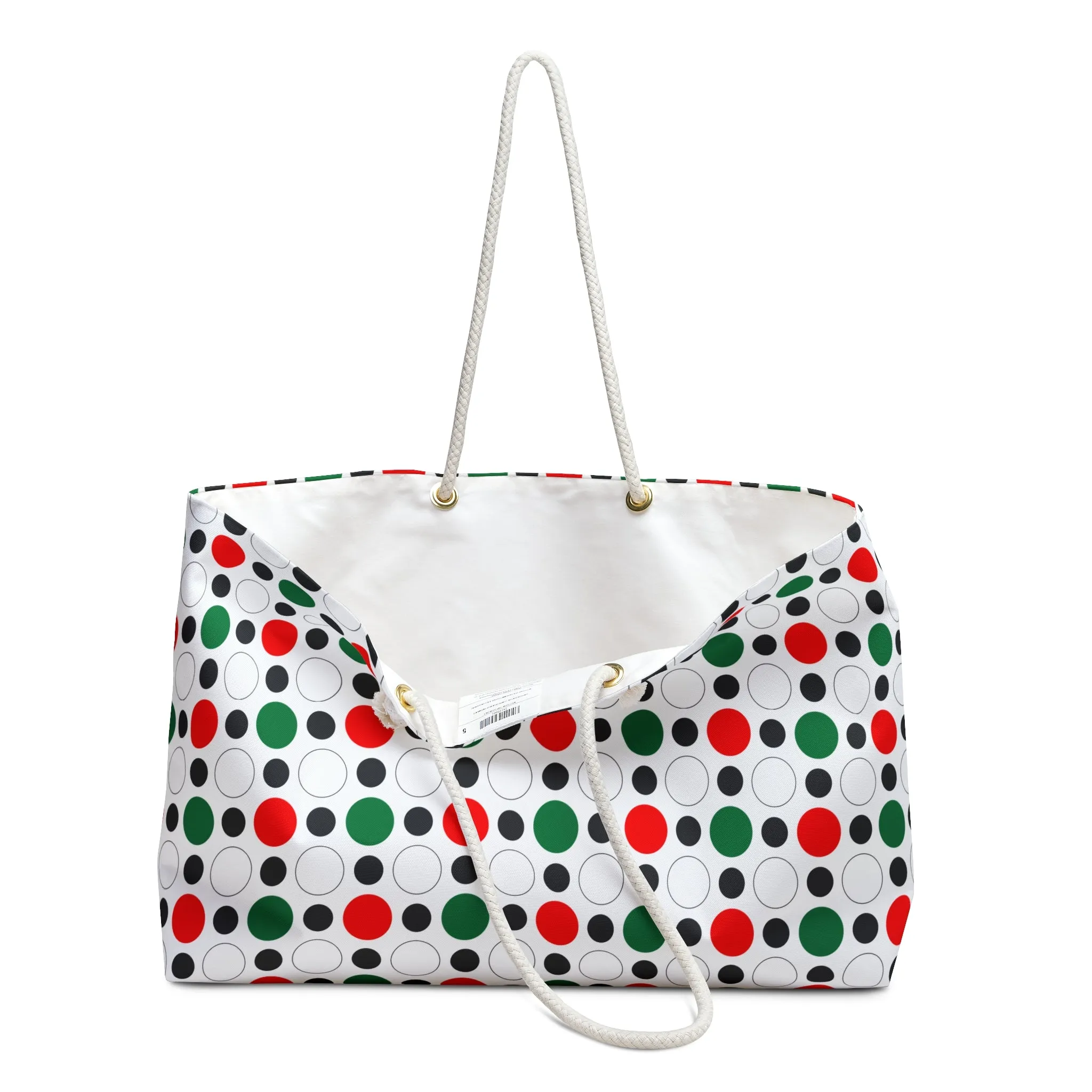 Green White Red Circle PatternWeekender Bag