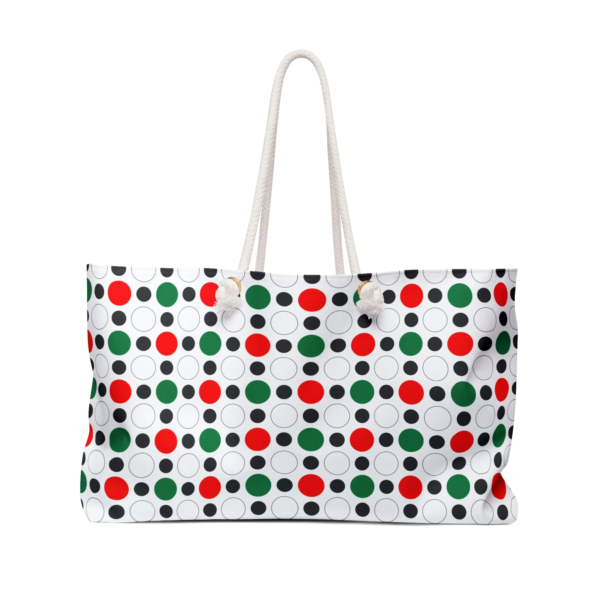 Green White Red Circle PatternWeekender Bag