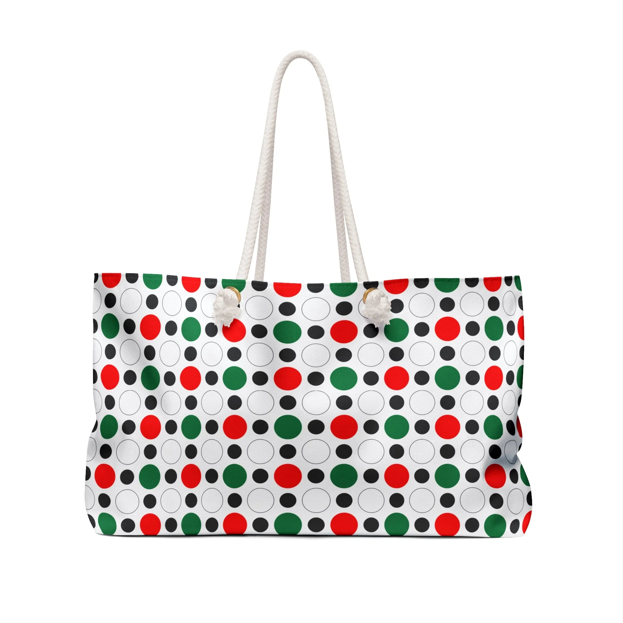 Green White Red Circle PatternWeekender Bag