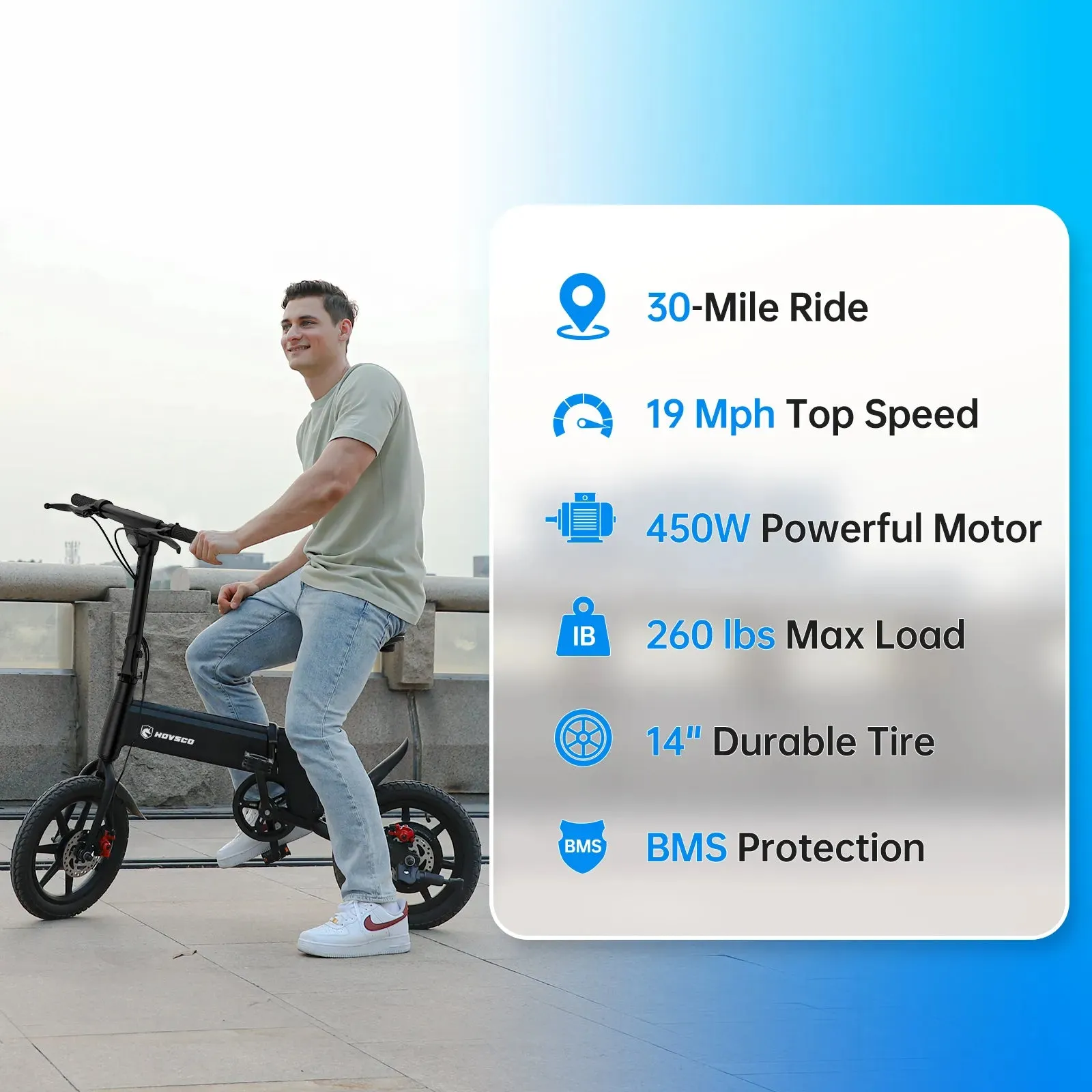 HOVSCO Sync Max 14" Folding Electric Bike