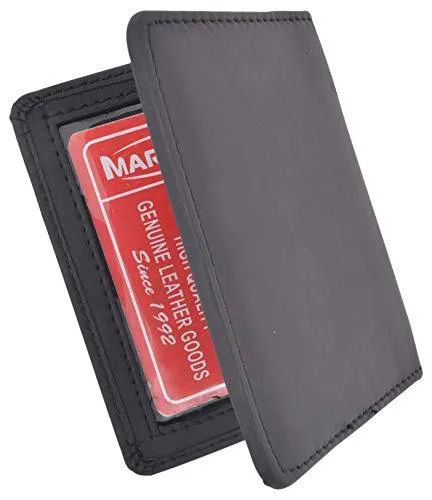 Leather Badge Holder 7 Pointed Star Compact, Low Profile Case with Single Id Window 2535TABK