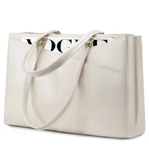 Lovevook Women's Versatile Laptop Tote & Handbag Alabaster - Perfect for Work and Travel