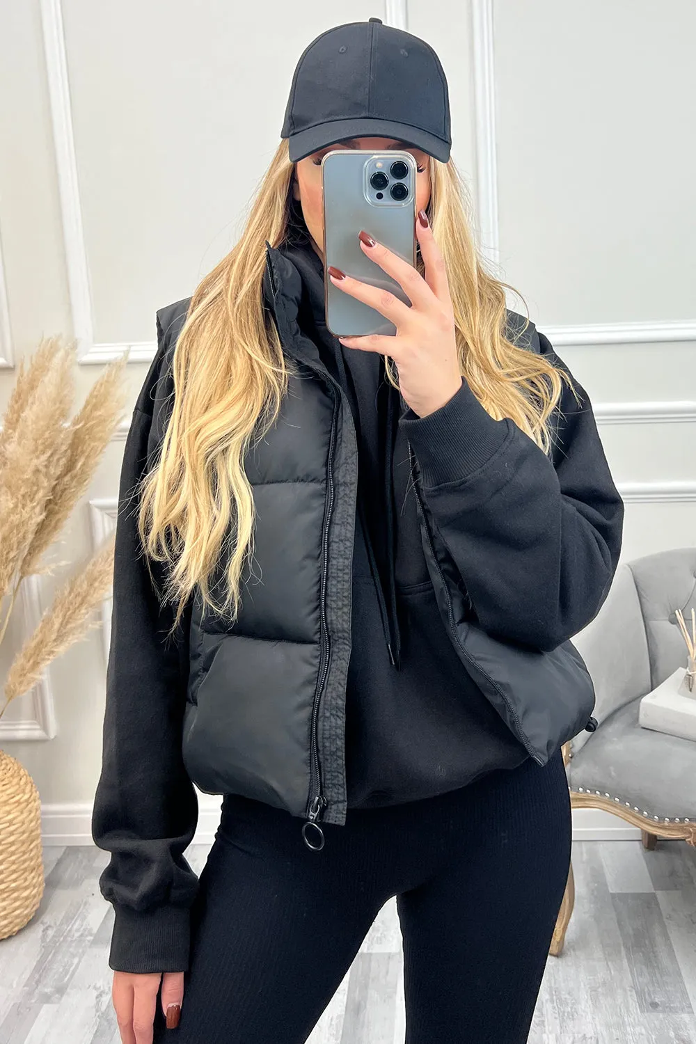 Lylah Black Plain Baseball Cap