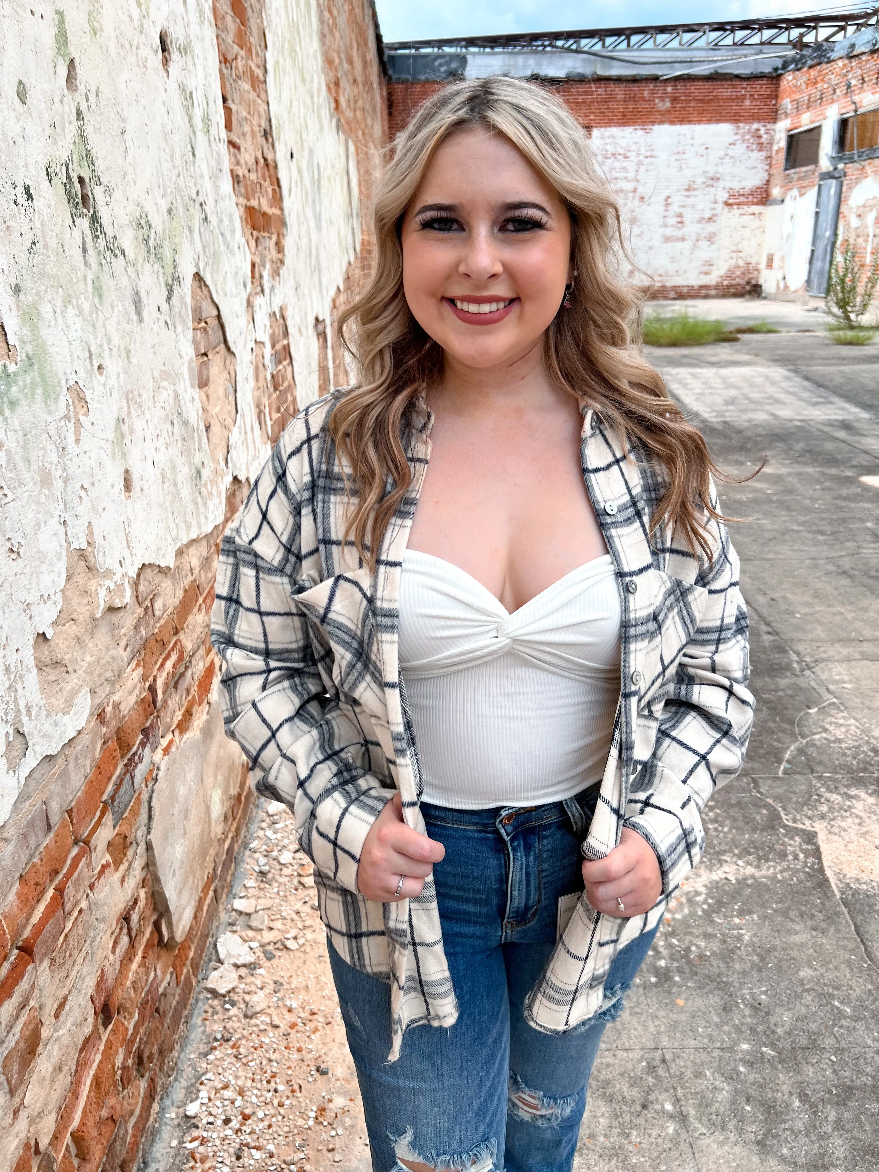 Madison Ivory Long Sleeve Shacket