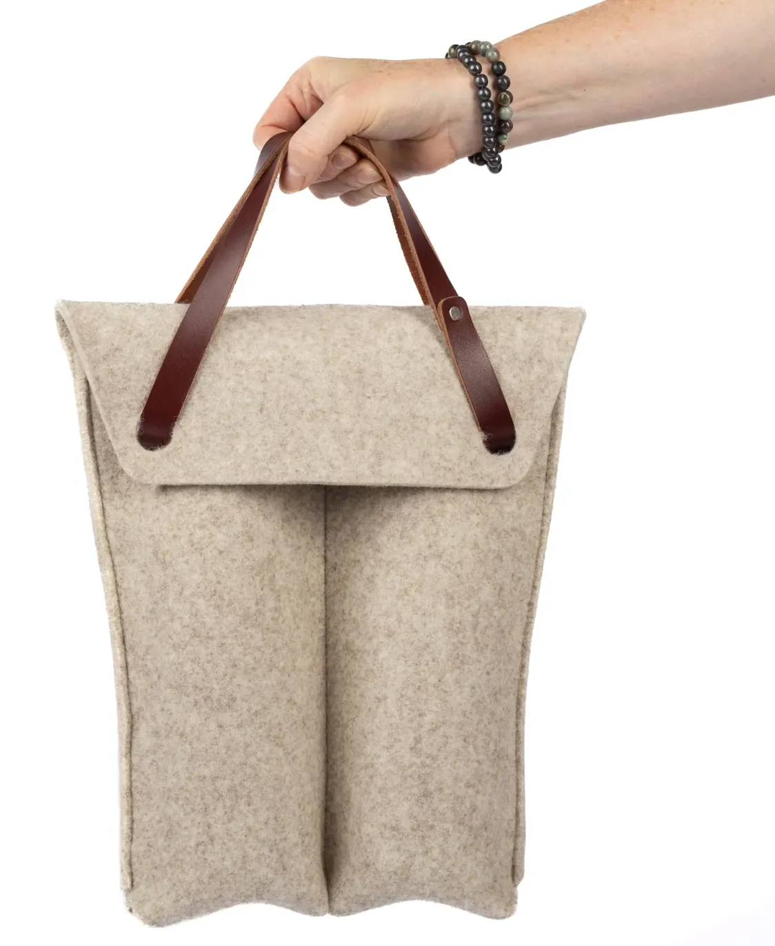 SCL Double Bottle Wine Carrier, Felt