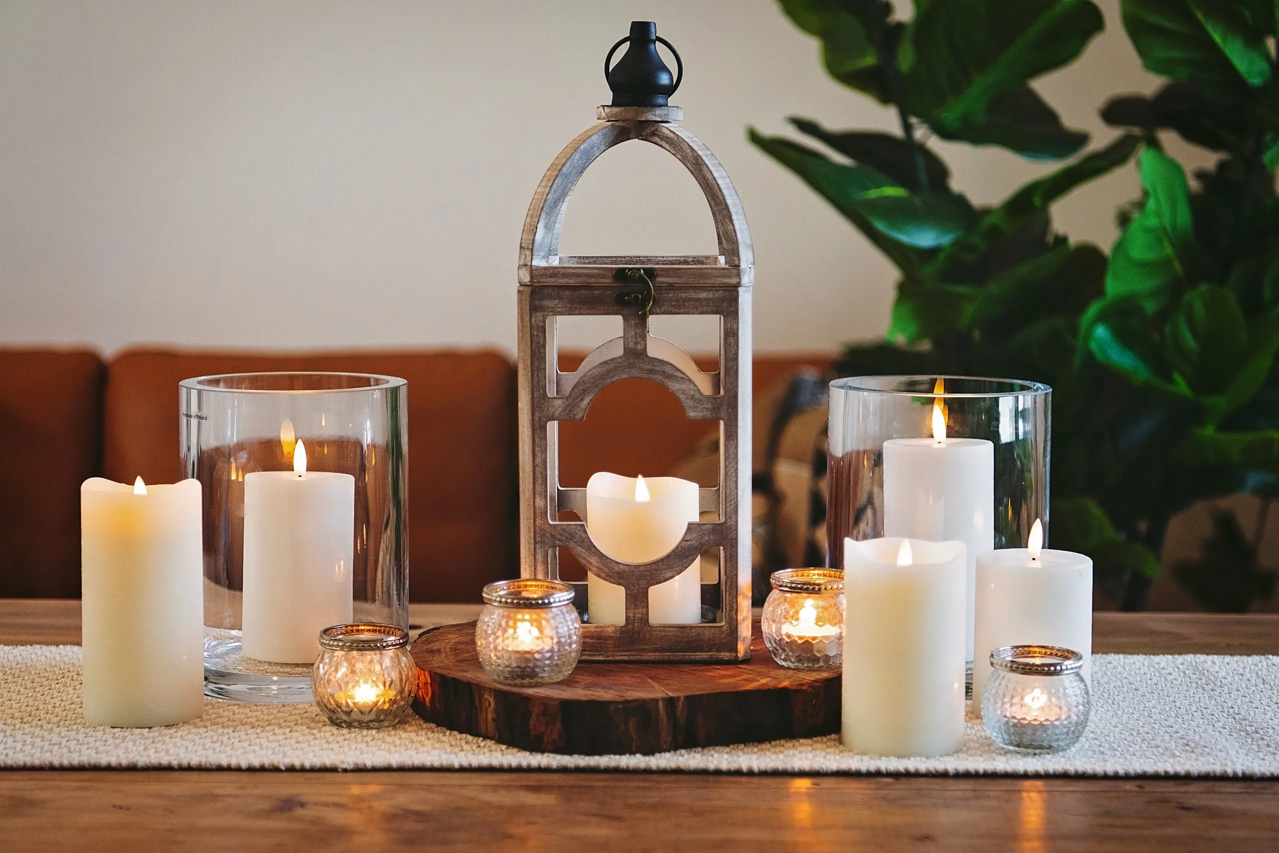 SET OF 4 VINTAGE BOHO TEA LIGHT CANDLE HOLDERS - 2" high