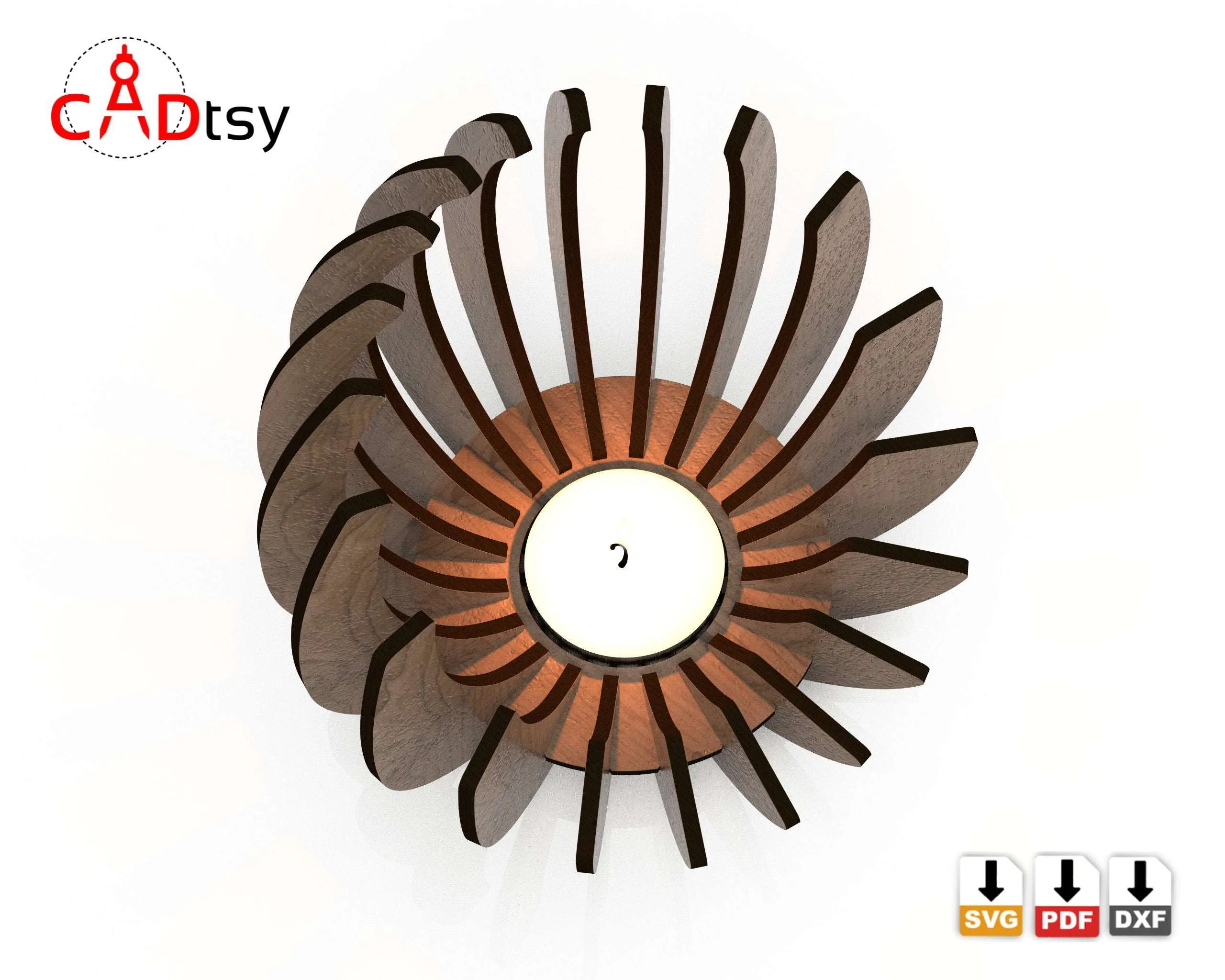Tea Light Candle Holder DXF / SVG - Laser Cut, Cricut / Glowforge Compatible, CNC Pattern