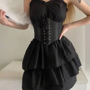 Vintage Elastic Lace- Up Tied Corset Waist Belt
