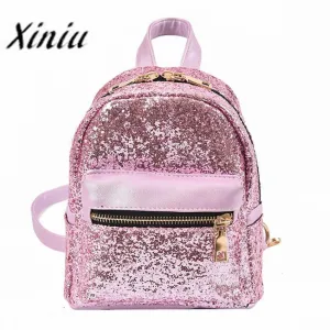 women backpacks leather 2017 School mini backpacks for girls Sequins Backpack for Ladies mochila feminina #0512YISI