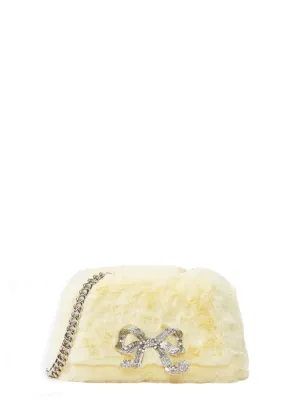 Yellow Fluffy Bow Mini Bag