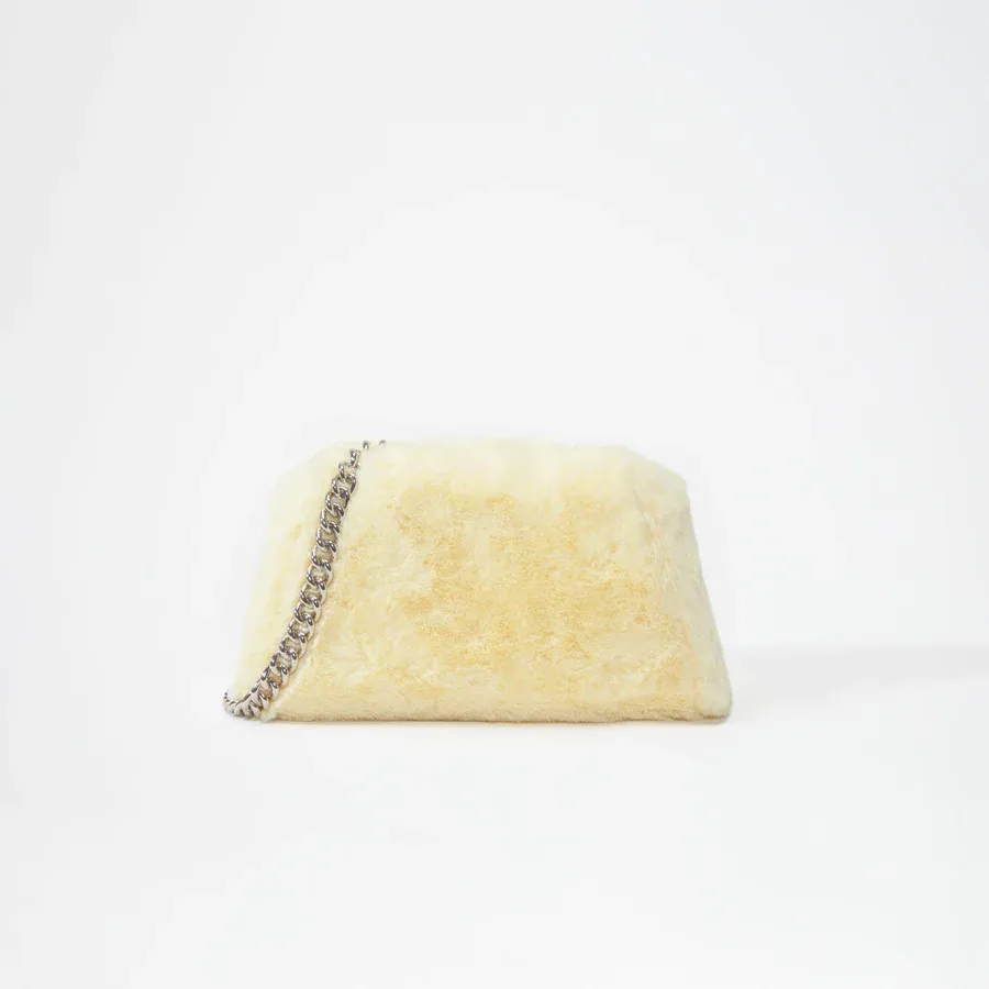 Yellow Fluffy Bow Mini Bag